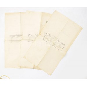 cca 1910-13 Székesfehérvár, 3 db polgári leányiskolai bizonyítvány, mindegyiken Szuborics Jenő apátkanonok...