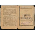 1919 Magyarországi Szociáldemokrata Párt tagsági könyve tagsági bélyegekkel