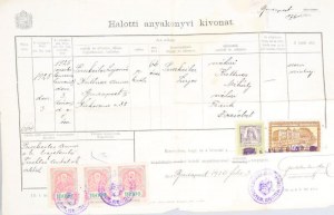 1926 Bp., halotti anyakönyvi kivonat...