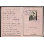 1943 Német Birodalom, magyar orvos részére kiállított ideiglenes fényképes igazolvány (vorläufiger Fremdenpass...