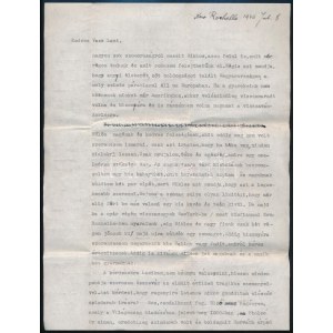 1946 Szenes Piroska (1897-1972) író, újságíró 7 oldalas interjú-levele Vass László (1905-1950) újságírónak...