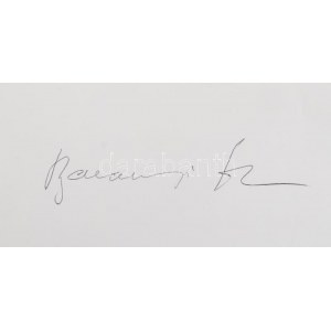 Baranyi Ferenc (1937-) Kossuth- és József Attila-díjas költő, író aláírása papírlapon