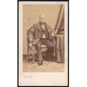 cca 1865 Auguste Nélaton (1807-1873) orvos és sebész, keményhátú fotó Disdéri párizsi műterméből, 10,5×6...