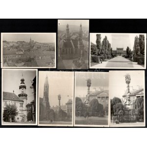 1955 Sopront ábrázoló fotók, 7 db, a hátoldalakon feliratozva...
