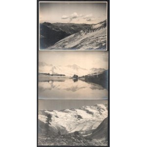 1930 Bíró Pál budapesti fotóművész felvételei az Alpok tájairól, 4 db vintage fotó, ezüst zselatinos fotópapíron...
