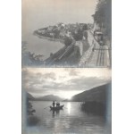 cca 1920 Svájci kilátó, hegyi vasút, csónakázók, tájak, 5 db feliratozott vintage fotó, ezüst zselatinos fotópapíron...