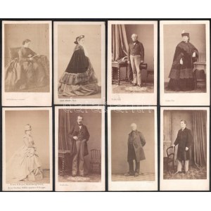 cca 1865 Neves francia személyek portréi,8 db keményhátú fotó párizsi műtermekből, 10,5×6...