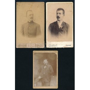 cca 1880-1890 össz. 3 db keményhátú férfi portré fotó, közte Langermann Jakab (szepesi-felvidéki bányaigazgató?...