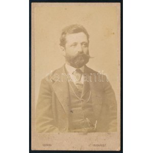 cca 1875 Elegáns úr portréja, vizitkártya Csonka Simon budapesti műterméből...