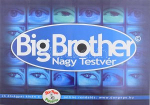 cca 2002 A Big Brother (Nagy Testvér) valóságshow 1. évadának szereplőit ábrázoló éttermi alátét, kétoldalas, laminált...