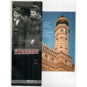 2 db múzeumi, kiállítási prospektus: Magyar Zsidó Múzeum (Dohány utcai zsinagóga) + Auschwitz Album...