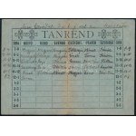 1934 Kihajtható kitöltött tanrend cserkész motívummal, jó állapotban