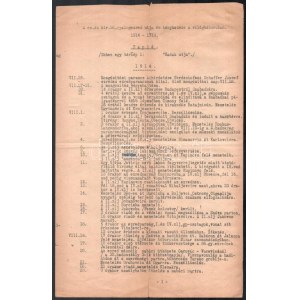 A cs. és kir. 86. gyalogezred útja és ténykedése a világháborúban. 1914-1918. Gépirat, kisebb szakadásokkal, 7 p...