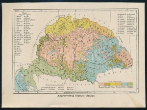 cca 1900-1910 Magyarország néprajzi térképe, rajzolta Homolka József, 18x13 cm