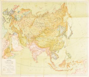 cca 1920-1940 Ázsia politikai térképe, tervezte és rajzolta: Kogutowicz Manó, 1 : 20.000.000, Bp....