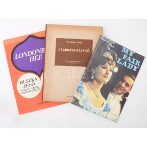 3 db kottafüzet: Csárdáskirálynő, Londonban, hej, My fair lady