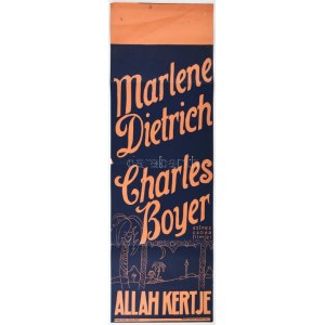 Allah kertje. Moziplakát (filmplakát, rácsplakát), 1940 körül. Marlene Dietrich és Charles Boyer szereplésével...