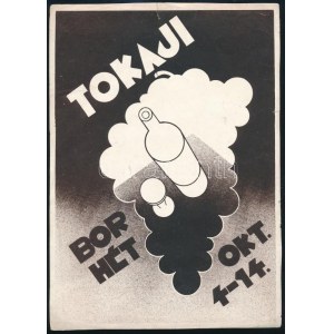 Tokaji bor hét, kisplakát, szakadással, 27×19 cm