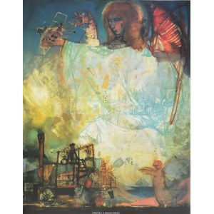 Kondor Béla (1931-1972): Az űrrepülés géniusza. Ofszet, papír. Jelzett a nyomaton. Képzőművészeit Alap kiadása, 1978...