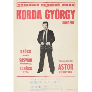 1977 Korda György koncert - Országos Rendező Iroda, szakadással, hajtott, 70×50 cm