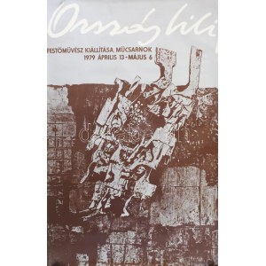 1979 Ország Lili (1926-1978) festőművész kiállítása a Műcsarnokban, kiállítási plakát, 82×57 cm...