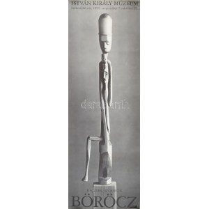 1991 Böröcz: Rajzok, szobrok kiállítási plakát, István Király Múzeum, 1991. szeptember 7 - október 23, kis szakadással...