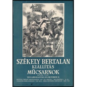 Székely Bertalan kiállítás, Műcsarnok, 1955. augusztus 20-október 9. Kisplakát/villamosplakát. Ofszet, papír...