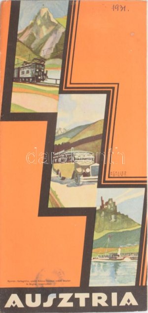 1931 Ausztria. Utazási prospektus. Wien, Bundesministerium für Handel und Verkehr, kihajtható utazási prospektus...