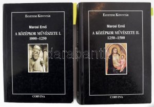 Marosi Ernő: A középkor művészete I.-II. köt. Egyetemi Könyvtár. Bp.,1997-1997, Corvina. 252+370 p. Fekete...