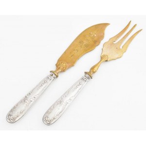 Ezüst(Ag) halas készlet, jelzett, h: 19 cm, bruttó: 91 g