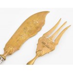 Ezüst(Ag) halas készlet, jelzett, h: 19 cm, bruttó: 91 g