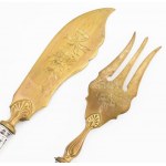 Ezüst(Ag) halas készlet, jelzett, h: 19 cm, bruttó: 91,3 g
