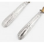 Ezüst(Ag) halas készlet, jelzett, h: 19 cm, bruttó: 91,3 g
