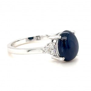 RING AUS 14K WEISSGOLD 2,12 GR MIT SAPHIR - 3,00 CT E DIAMANTEN - RNG40202