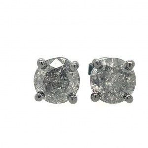 BLACK RHODIUM-PLATED GOLD EARRINGS WITH DIAMONDS - ER20901