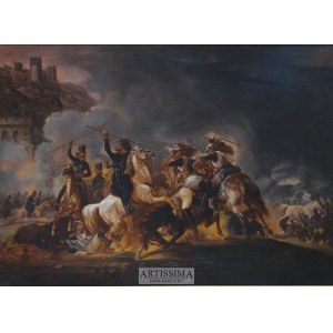 Malarz francuski, 1. tercja XIX w., Atak kozaków na napoleońskich kirasjerów