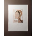 Katarzyna LIPSKA-ZIĘBIŃSKA (ur. 1974), Kobieta XX wieku - w hołdzie Oldze tokarczuk - ekslibris K.Lipskiej, 2020