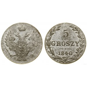 Polska, 5 groszy, 1840 MW, Warszawa