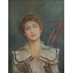 Teodor AXENTOWICZ (1859-1938), Portret kobiety w białej sukni