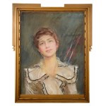 Teodor AXENTOWICZ (1859-1938), Portret kobiety w białej sukni