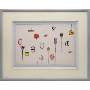 Andrzej WRÓBLEWSKI (1927-1957), Pejzaż / Znaki i sygnały, 1955 - praca dwustronna