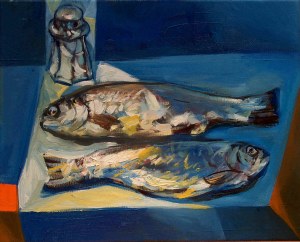 Kazimierz Frączek, Pstrągi niebieskie z solniczką, 2007