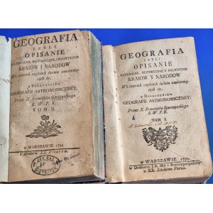 Siarczyński GEOGRAFIA CZYLI OPISANIE kraiów i narodów 1790 1794 (2 tomy)