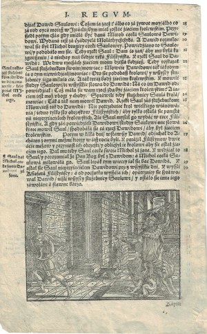 A DRIVER from the Leopolitan Bible 1577 - King Saul attempts to kill David