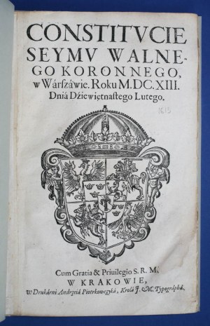 Constitucie Seym Walnego Koronnego 1613