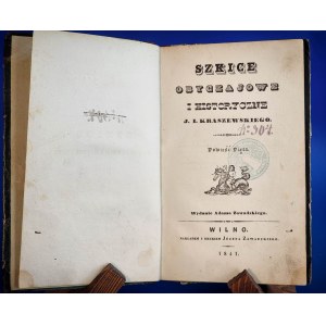 Kraszewski's Sketches of Manners and History, 1841, first edition