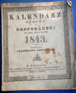 Janicki HOME AND HOUSEHOLD CALENDAR FOR 1843