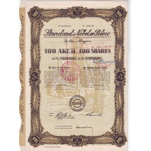 Standard-Nobel w Polsce, akcja V emisji na 100 akcji po 100 zł z 1936 r.