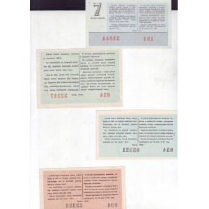 Łotwa, 4 bilety loteryjna z 1958 r i lat późniejszych