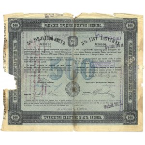 Radom, Tow. Kredytowe Miasta, list zastawny na 500 rubli, (1899) r.